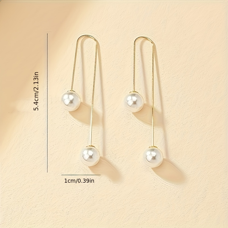 Faux Pearl Threader Earrings